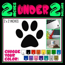 2" Paw Print Decal Vinyl Die Cut Sticker Dog Pawprint Cat Love Pet Kitty Puppy