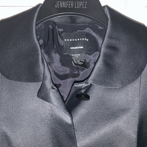 Doncaster Collection schwarze Jacke Größe 6 beige getrimmt langärmelig mit Kragen - Bild 4 von 10