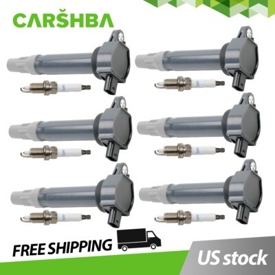 6*Ignition Coil &Spark Plug UF502 For 06-10 Chrysler 300 Dodge Avenger 2.7L 3.5L