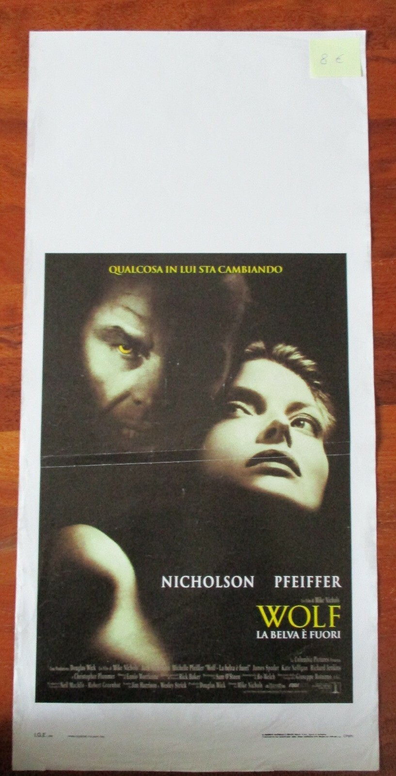 Locandina originale film Wolf - La belva è fuori (1994) - Regia di Mike Nichols