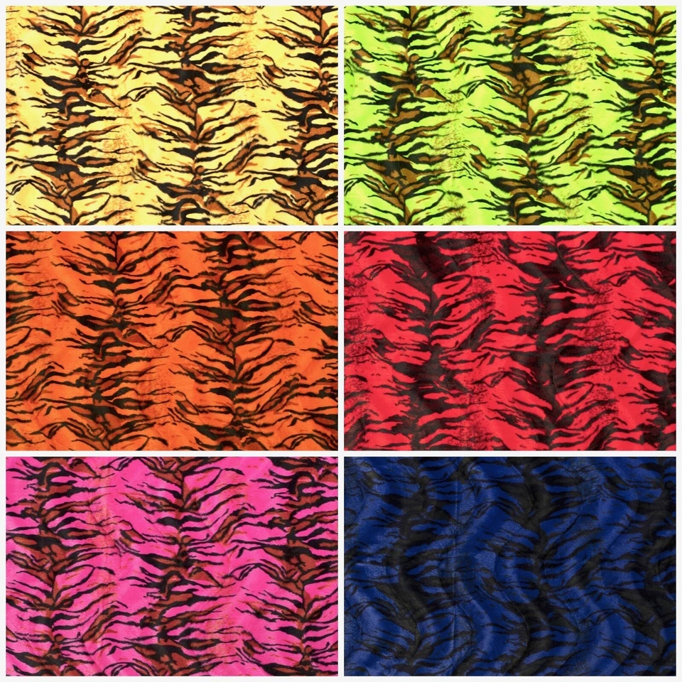 Stoff Tierfell Fellimitat Kunstfell Kurzhaar Webpelz Meterware Tiger Animalprint - Bild 2 von 4