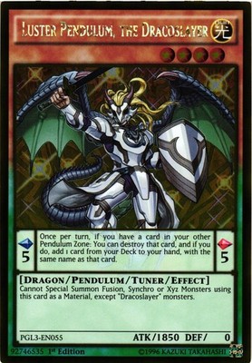 Yugioh Luster Pendulum, the Dracoslayer PGL3-EN055 Gold Rare 1st Ed NM