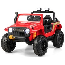 Costway Red Kids Electric Ride On Car with Music and LED Light