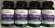 240 Caps Swanson Zinc Citrate 50 mg 4X60 Caps Immune Support