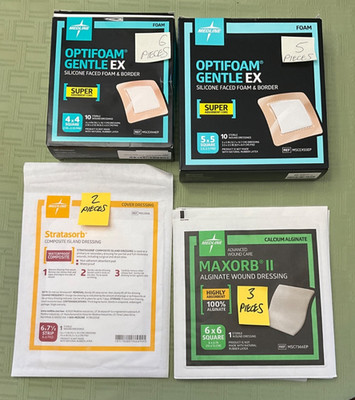 Medline Optifoam Gentle EX Bordered Foam Adhesive Dressing Astd & as pictured