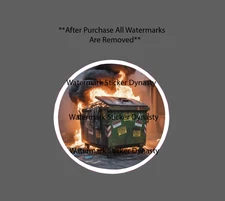 Dumpster Fire Sticker Waterproof Decal Flames Trash Disaster Funny Gift NEW