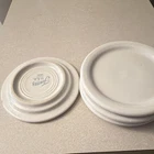 Set of 4 white Fiesta  Coasters and Mug Covers 4 3/8 Inch