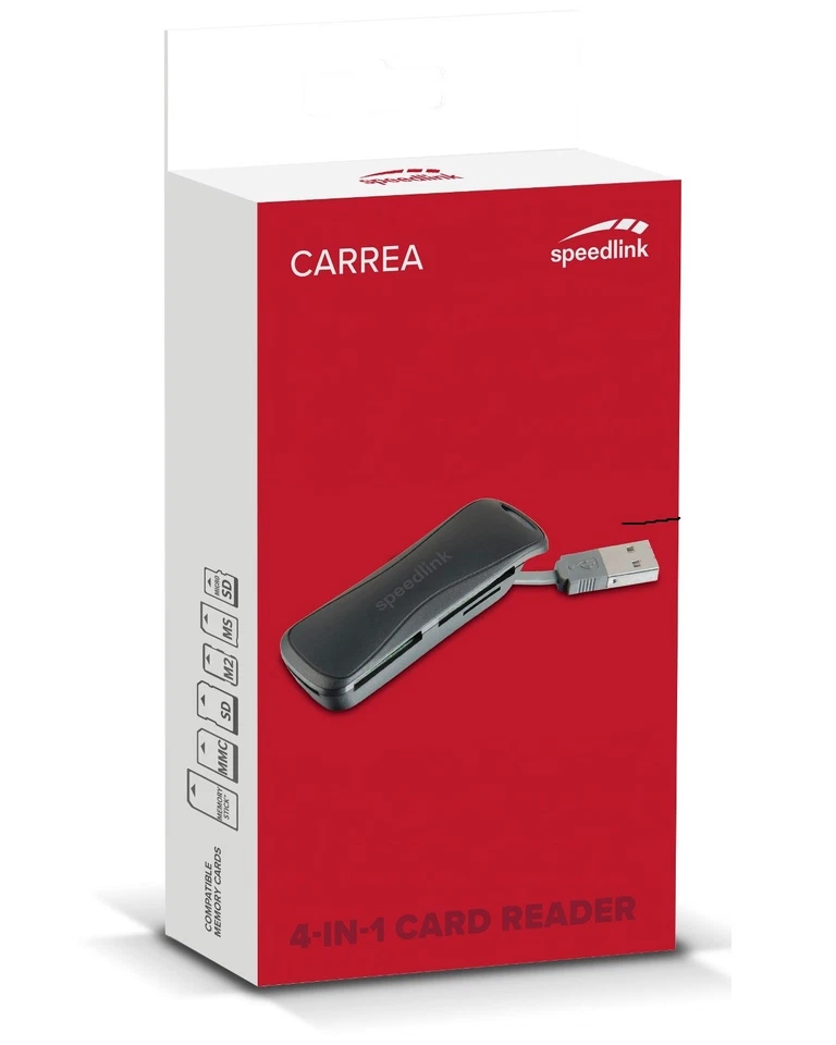 Speedlink CARREA USB 4in1 Card-Reader Adapter Kartenleser für PC Notebook etc - Bild 2 von 2