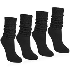 4 Pairs Slouchy Socks For Women Scrunch Boot Long Knee High Knit Tube PC