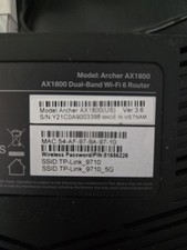 Tp-Link WiFi 6 Router AX1800 Dual Band Faster Speeds Powerful Processing USED