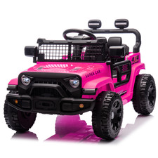 24V Kids Ride on Car, Powered Jeep with Remote Control, LED Lights, Pink