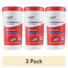 (3 pack) Equate Antibacterial Hand Wipes, Fresh Scent, 40 Wipes