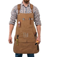 Multi-Functional Men's Tool Apron, Multi-Pocket Canvas Apron, Welding, Carpen...