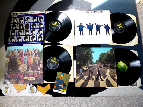 BEATLES X4 1st Press ORIGINAL UK PARLOPHONE Job Lot Lps Help/Sgt/Abbey Rd/HDN