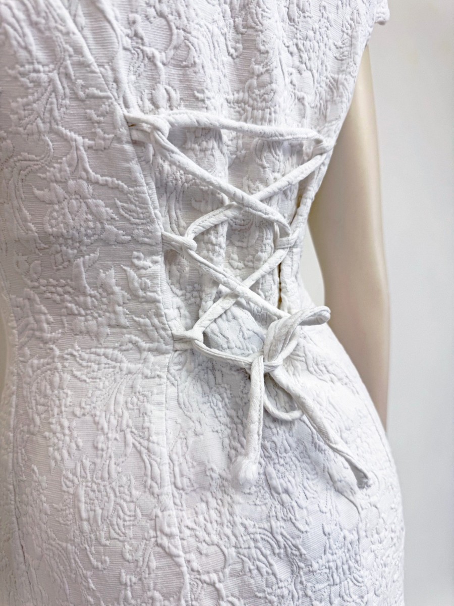 VIVIENNE WESTWOOD 1996 LES FFEME - Frock style waistcoat dress white  Orb View 4