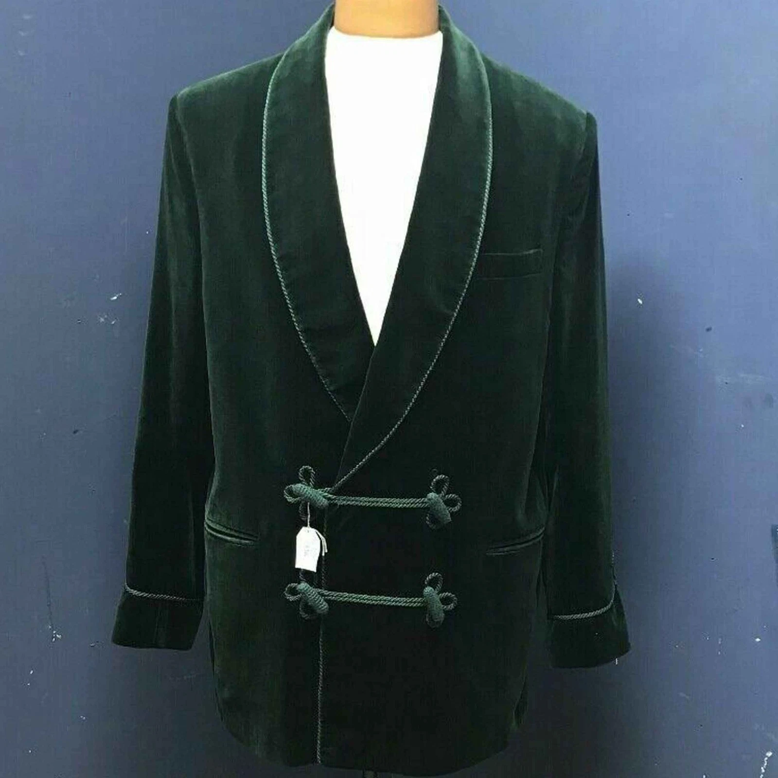 Men's Green Velvet Smoking Blazer Designer Party Wear Wedding Dinner Blazer