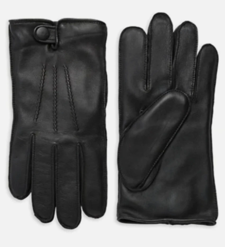NWD $95 UGG Men's Metisse Tabbed Vent Tech Glove Black Medium Leather/Faux Fur