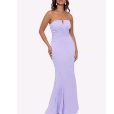 Xscape Womens Lavender Strapless Cross Bodice Evening Gown Dress Size 16