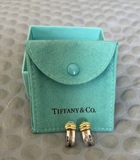Orecchini vintage Tiffany & Co. bicolore Atlas Groove argento sterling e oro 18 carati