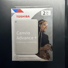 Toshiba Canvio Advance Plus 2TB Portable External Hard Drive - White - Brand New