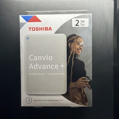 Toshiba Canvio Advance Plus 2TB Portable External Hard Drive - White - Brand New