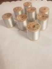 Vintage Silk Ribbon On Wood Spools, 100 Yards Ea. Same Dye Lot