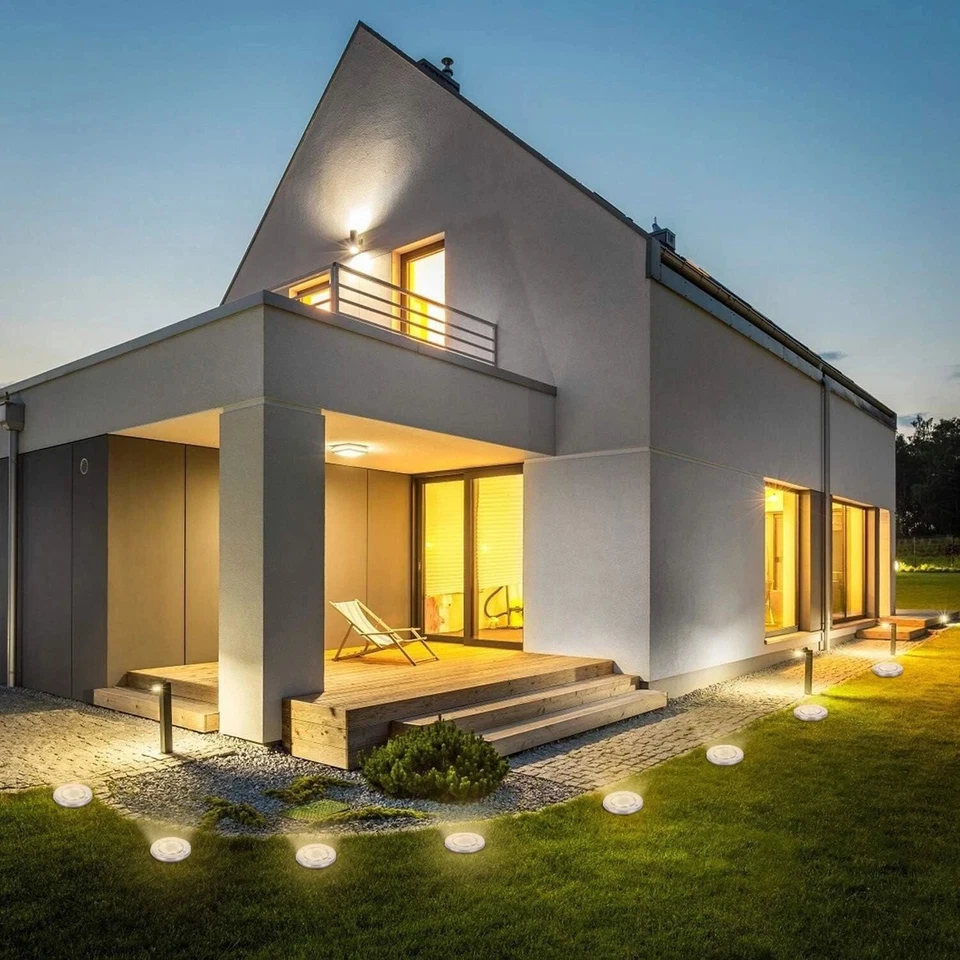 8/12LED Solarleuchte Bodenstrahler Außen Gartenleuchten Garten Solarlampen IP65 - Bild 2 von 4