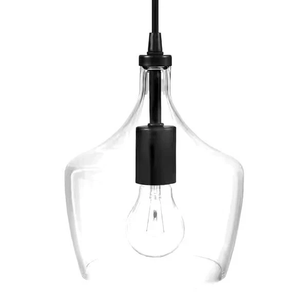 Mini luz colgante Hukoro Alfa 60-W 1 luz bronce oscuro con pantalla de vidrio transparente Foto 2 de 2