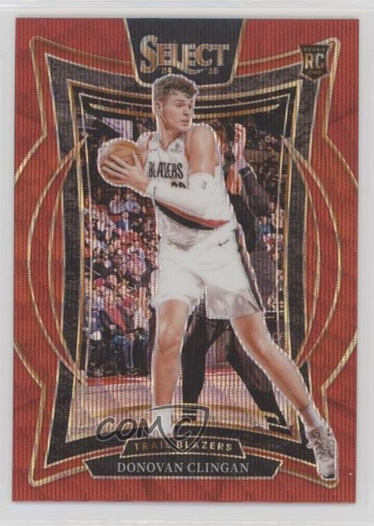 2024-25 Panini Select Concourse Red Wave Prizm Donovan Clingan #69 02v3