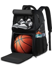 Basketball Bag Backpack with Ball Holder Shoes Compartment, Large Basketball ...