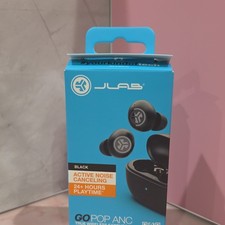 JLab GO POP ANC True Wireless Earbuds Black Bluetooth Active Noise Cancellation