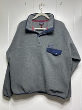 Patagonia Synchilla Men s Gray Snap T Pullover Fleece Jacket XL Staple Outdoors