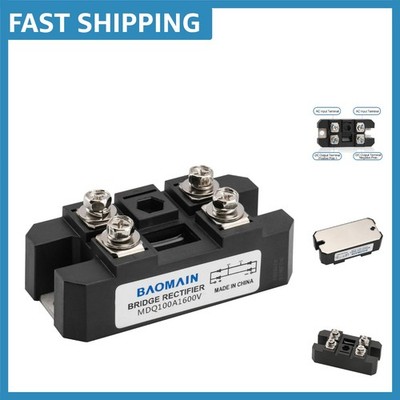 100A 1600V Bridge Rectifier - Lightweight Single Phase Diode Module, 4 Terminals