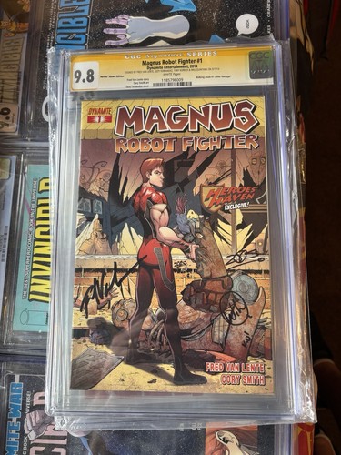 MAGNUS ROBOT FIGHTER #1 - CGC 9.8 - triple signed The Walking Dead 1 Homage VHTF