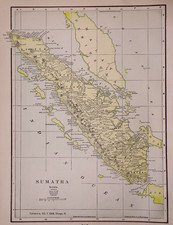 Antique 1901 Map of Sumatra 11x14 - 09