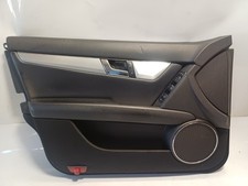 95C* Mercedes W204 C-Klasse T&uuml;rverkleidung T&uuml;rpappe Vorne Links Leder Schwarz