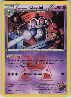 Team Magma's Claydol Rare Holo Double Crisis NM 11/34