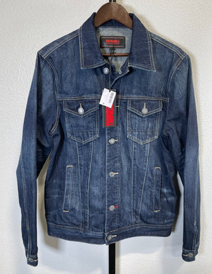 NWT Rock & Roll Denim Mens Dark Wash Denim Reflex Jean Jacket Sz M