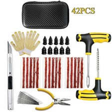 Tubeless Tire Repair Kit Puncture Plug Tools Rubber Strips Car Motorcycle