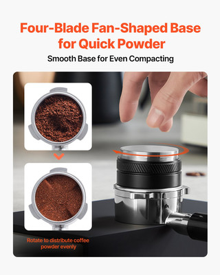 53mm Coffee Distributor 2-in-1 Adjustable Espresso Distributor for Home