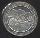 Orange City CA 1969 Bicentennial Silver 39mm Medal on Card See Scans — photo 2