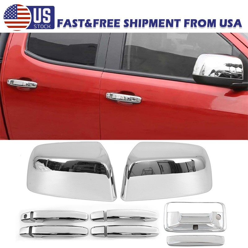 Set For 2015-2022 Chevy Colorado Top Mirror+Door Handle + Tailgate Covers Chrome