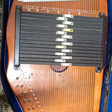 Autoharp Folk String Instrument, Natural Finish Wood, w/ Chord Bars Brown