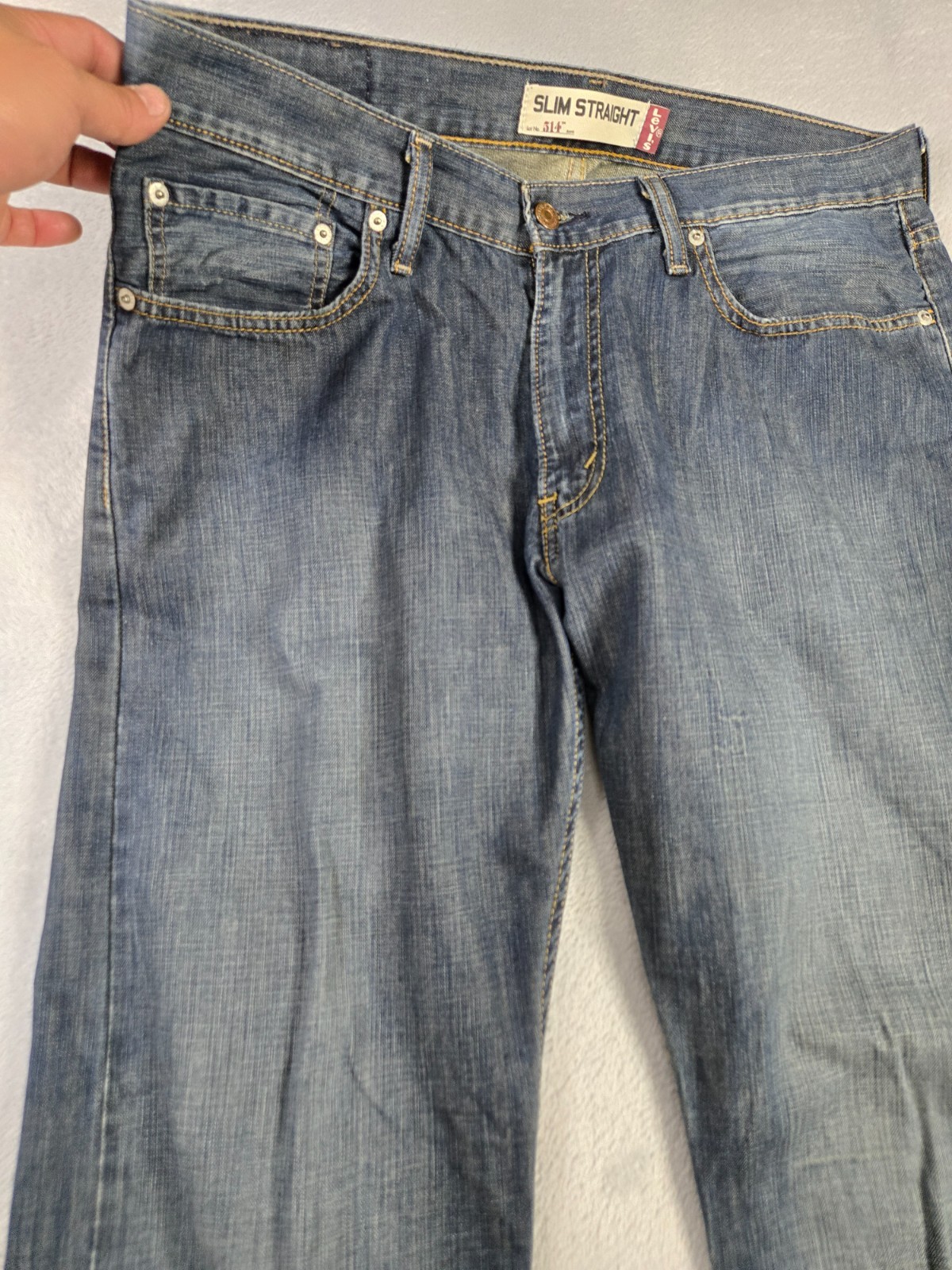 Levis 514 Blue Jeans Mens Size 34 x 34 Slim Straight Levi's Dark Blue Country thumbnail 3