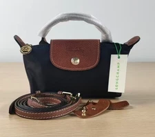 Longchamp Le Pliage XS Mini Tote Shoulder Bag Black Handbag Outlet New FS JP