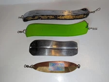 Lot of 4 Trolling Fishing Flashers Abe & Al, McKnight + Unmarked  (5.5" - 10")