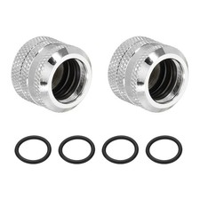2Pcs G1/4" to 10 ID 14mm OD Hard Tubing Compression Fitting, Silver
