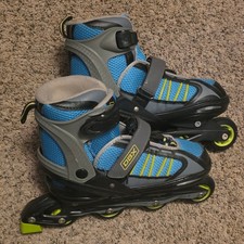 DBX Youth Inline Skates ABEC 5 Adjustable Size 5-8 Blue/Gray/Black