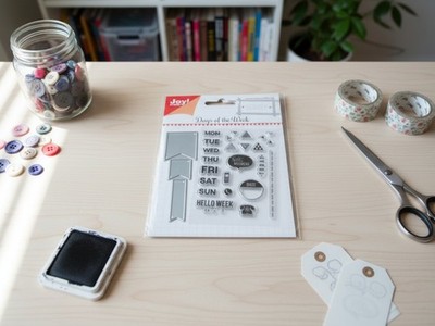 Stanz- und Stempel-Set/neu/Days of the Week/Joy! crafts