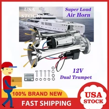 1000DB 12V Electric Trains Horns Air Train Horn Kit for Truck Car Super Loud(US)